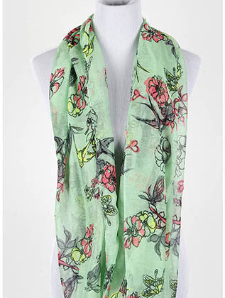 SCARF   FLORAL PRINT  NYF59096GRN - Scarvesnthangs
 - 3