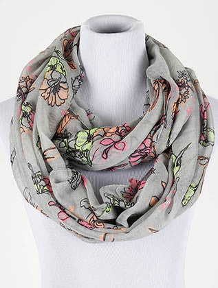 SCARF   FLORAL PRINT  NYF59096GRY