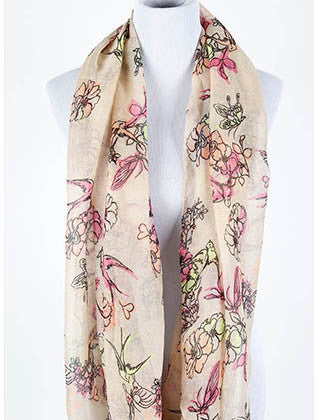 SCARF   FLORAL PRINT  NYF59096PCH - Scarvesnthangs
 - 3
