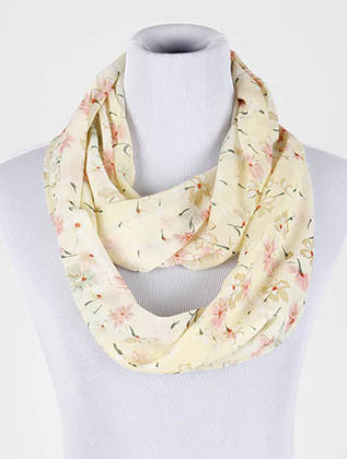 SCARF   FLORAL PRINT  NYF59097CRM - Scarvesnthangs
 - 1