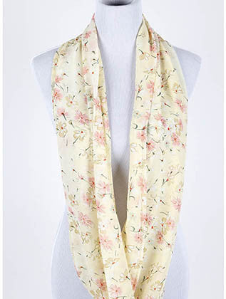 SCARF   FLORAL PRINT  NYF59097CRM - Scarvesnthangs
 - 3