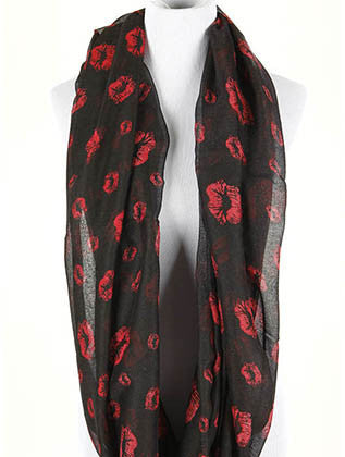 SCARF   KISS PRINT  NYF59099BLK - Scarvesnthangs
 - 3