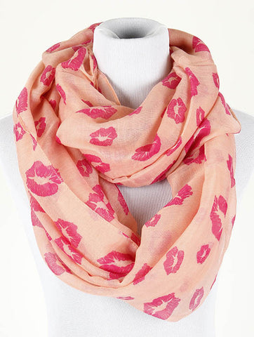 SCARF   KISS PRINT  NYF59099PNK - Scarvesnthangs
 - 2