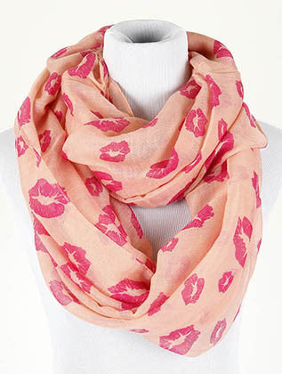 SCARF   KISS PRINT  NYF59099PNK