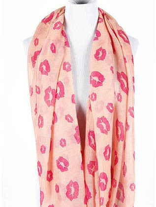 SCARF   KISS PRINT  NYF59099PNK - Scarvesnthangs
 - 3