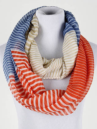SCARF   STRIPE  NYF59100BLU - Scarvesnthangs
 - 1