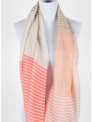 SCARF   STRIPE  NYF59100PNK - Scarvesnthangs
 - 3