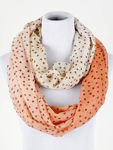 SCARF   MINI HEART PRINT  NYF59101ORG - Scarvesnthangs
 - 2