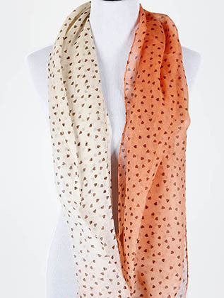 SCARF   MINI HEART PRINT  NYF59101ORG - Scarvesnthangs
 - 3