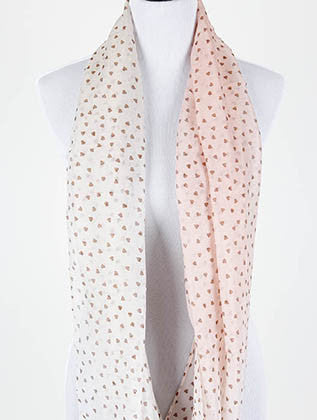 SCARF   MINI HEART PRINT  NYF59101PNK - Scarvesnthangs
 - 3