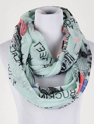 SCARF   LONDON THEME PRINT  NYF59102MLT