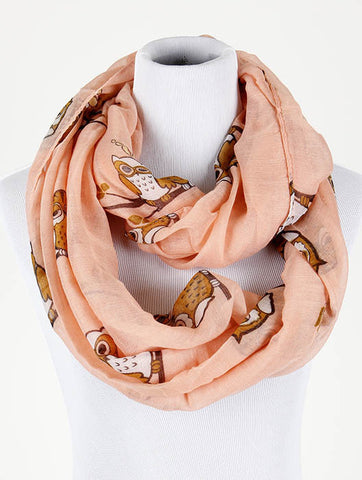SCARF   OWL PRINT  NYF59103PNK - Scarvesnthangs
 - 2