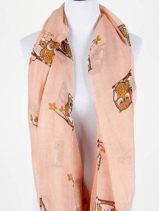 SCARF   OWL PRINT  NYF59103PNK - Scarvesnthangs
 - 3