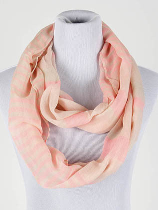 SCARF   STRIPE  NYF59108PCH - Scarvesnthangs
 - 1