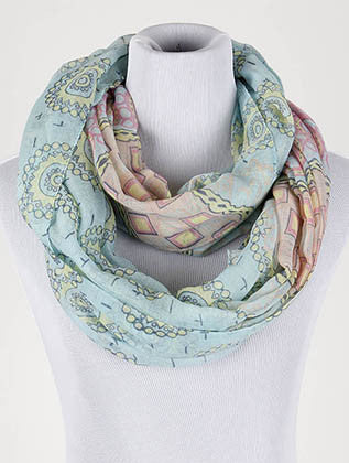 SCARF   PRINT  NYF59109BLU - Scarvesnthangs
 - 1