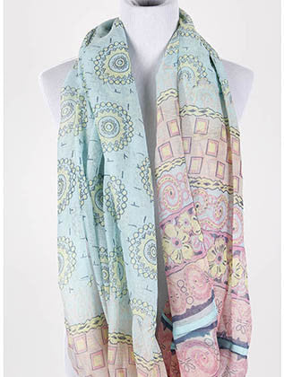 SCARF   PRINT  NYF59109BLU - Scarvesnthangs
 - 3