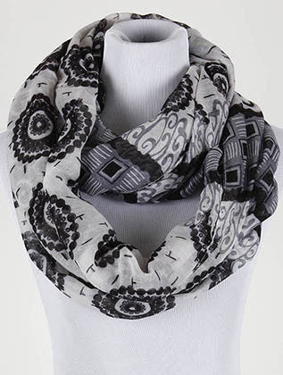SCARF   PRINT  NYF59109WHT - Scarvesnthangs
 - 1