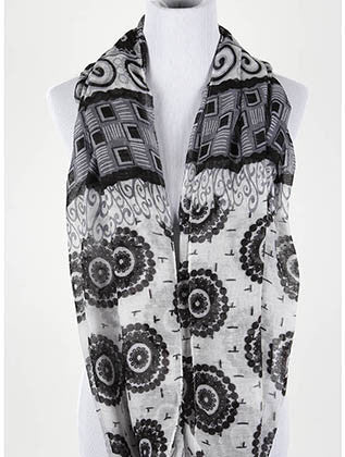 SCARF   PRINT  NYF59109WHT - Scarvesnthangs
 - 3