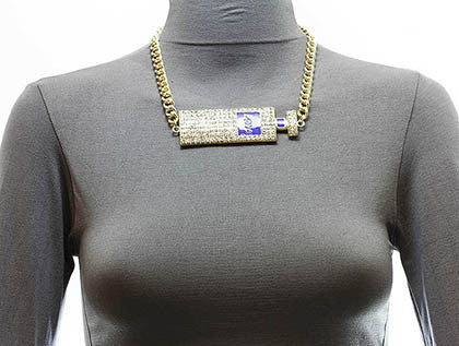 NECKLACE  NYN1119GDBLU - Scarvesnthangs
 - 3