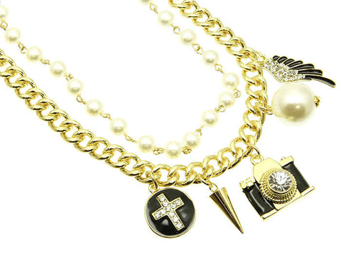 NECKLACE  NYN1195GDCRM - Scarvesnthangs
 - 2