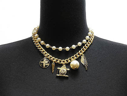 NECKLACE  NYN1195GDCRM - Scarvesnthangs
 - 3