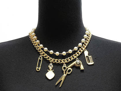 NECKLACE  NYN1198GDCRM - Scarvesnthangs
 - 3