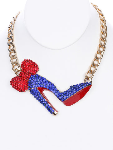 NECKLACE  NYN1425NGDBLU - Scarvesnthangs
 - 2