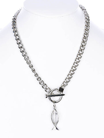 NECKLACE  NYN1483RDSIV - Scarvesnthangs
 - 2
