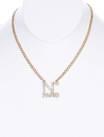 NECKLACE  NYN1755GDCLR - Scarvesnthangs
 - 2