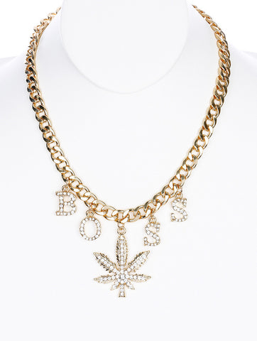 NECKLACE  NYN1785GDCLR - Scarvesnthangs
 - 2