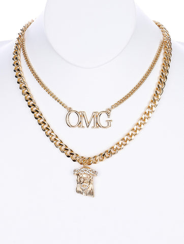 NECKLACE  NYN1799GDCLR - Scarvesnthangs
 - 2