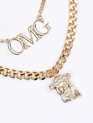 NECKLACE  NYN1799GDCLR - Scarvesnthangs
 - 3