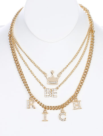 NECKLACE  NYN1839GDCLR - Scarvesnthangs
 - 2