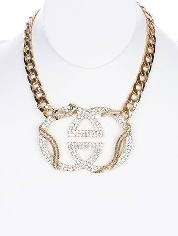 NECKLACE  NYN1884GDCLR - Scarvesnthangs
 - 2