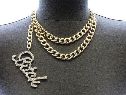 NECKLACE  NZN1061GDCLR - Scarvesnthangs
 - 3