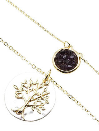 NECKLACE  OZN8153GDPUR - Scarvesnthangs
 - 3