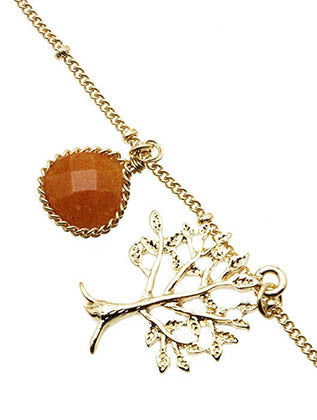 NECKLACE  OZN8154GDBRO - Scarvesnthangs
 - 3