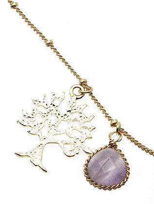 NECKLACE  OZN8154GDPUR - Scarvesnthangs
 - 3