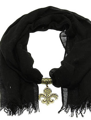 SCARF   FLEUR DE LIS  PLA0003BOGOD - Scarvesnthangs
 - 3