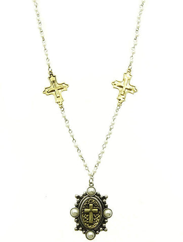 NECKLACE  PLN1241AGCRM - Scarvesnthangs
 - 2