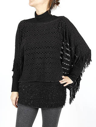 SCARF   METALLIC THREAD ACCENT  SGF1018BLK - Scarvesnthangs
 - 1