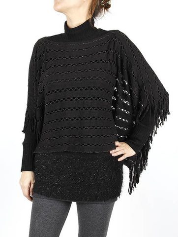 SCARF   METALLIC THREAD ACCENT  SGF1018BLK - Scarvesnthangs
 - 2