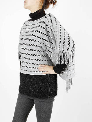 SCARF   METALLIC THREAD ACCENT  SGF1018GRY - Scarvesnthangs
 - 3