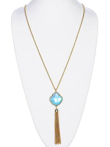 NECKLACE  SRN41154GDBLU - Scarvesnthangs
 - 2
