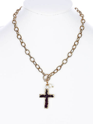 NECKLACE  SRN9959GDPUR - Scarvesnthangs
 - 2