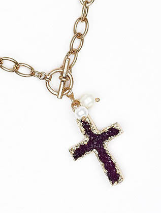 NECKLACE  SRN9959GDPUR - Scarvesnthangs
 - 3