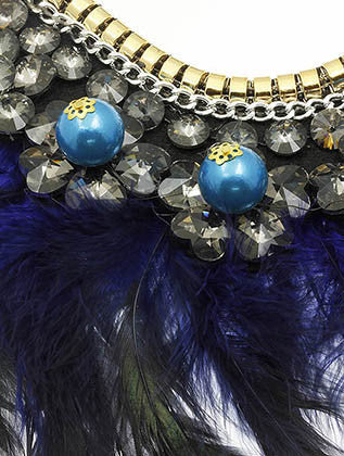 NECKLACE  WJN8098GDBLU - Scarvesnthangs
 - 3