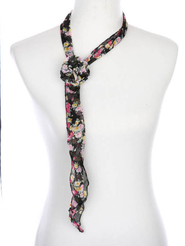 SCARF   FLORAL PRINT  ZAF99795BLK - Scarvesnthangs
 - 2
