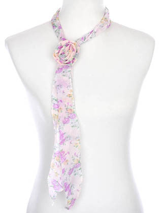 SCARF   FLORAL PRINT  ZAF99795PUR - Scarvesnthangs
 - 1