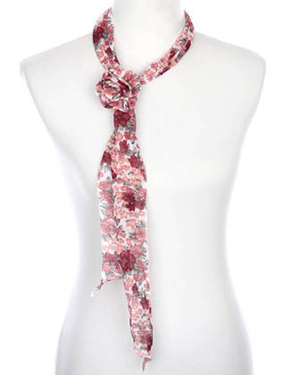 SCARF   FLORAL PRINT  ZAF99796RED - Scarvesnthangs
 - 1
